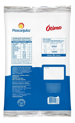 Composto Lácteo Com Maltodextrina Piracanjuba Ótimo 10kg