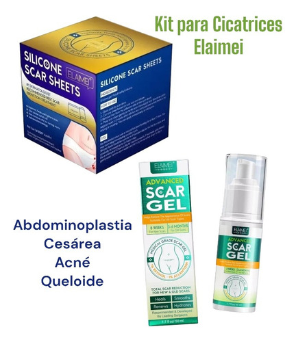 Kit Parche Silicón Rollo Reutilizable Y Gel Para Cicatrices