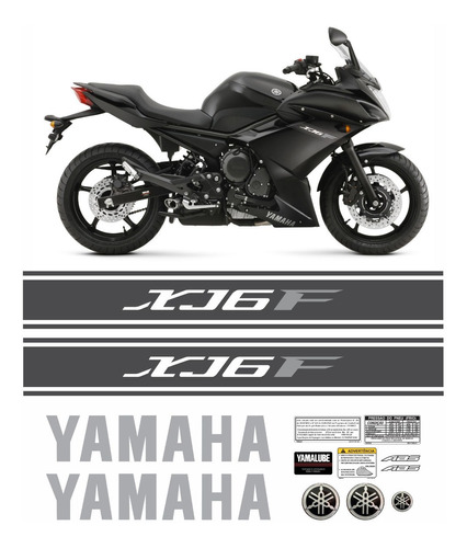 Kit Adesivo Emblema Yamaha Xj6f Etiqueta 2011 2012 Xj6f1104