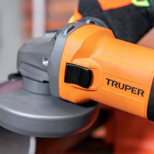 Esmeriladora angular Truper Profesional ESMA-4-1/2A12 de 60 Hz color naranja 700 W 127 V + accesorios