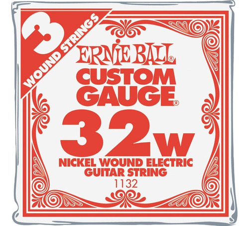 Ernie Ball Nquel Wound Single Guitarra Cuerdas 3-pack .032ga