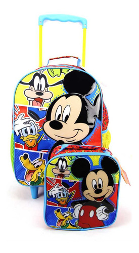 Mochila De Rodinha Mickey Com Lancheira Disney Xeryus 9370