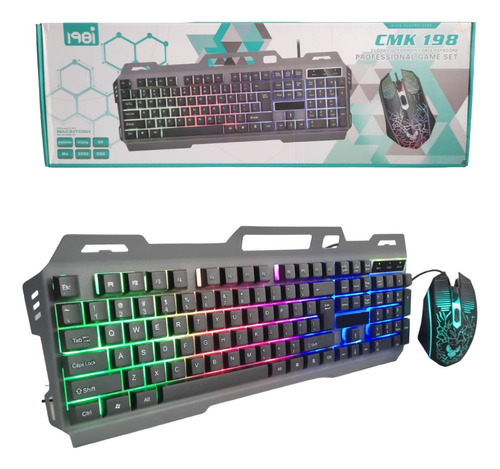 Teclado Y Mouse Gamer Para Pc Laptop Alambrico Luces Rgb 