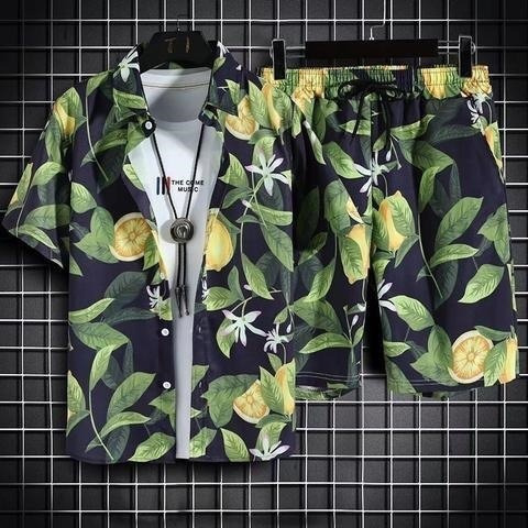 Conjunto De Camisa Hawaiana De Playa Y Pantalón Corto Hombre