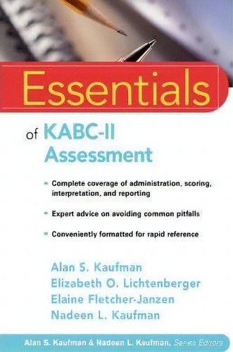 Essentials Of Kabc-ii Assessment, De Alan S. Kaufman. Editorial John Wiley Sons Inc, Tapa Blanda En Inglés