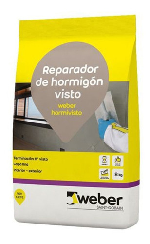 Imagen 3 de 6 de Weber Hormivisto 8 Kg Reparador De Homigon Visto Mm