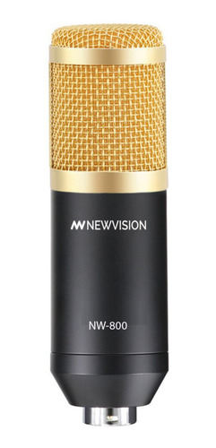 Micrófono Newvision NW-800 condensador cardioide negro/dorado