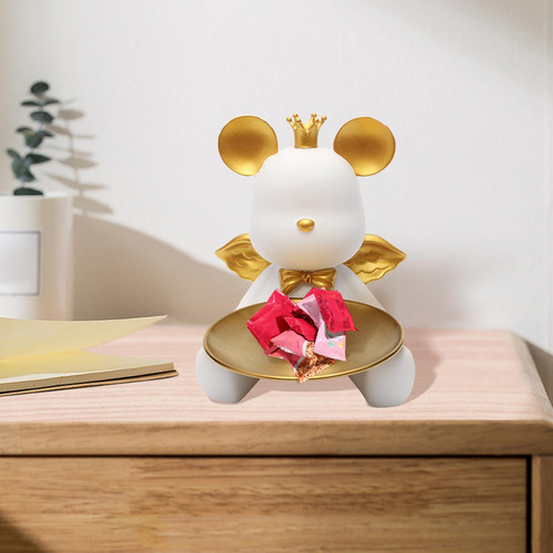 Oso Escultura Bandeja De Almacenamiento Decoración