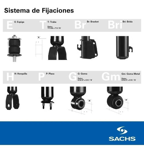 Imagen 4 de 9 de Cachokit X 2 Amortiguadores P/ Renault 6 Sachstodos Trasero