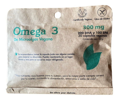 Omega 3 Microalgas Vegana 30 Cápsulas