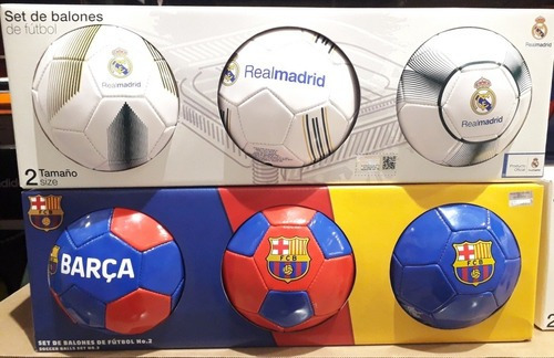 3 Balones Real Madrid O Barcelona No2 Para Niños Originales 