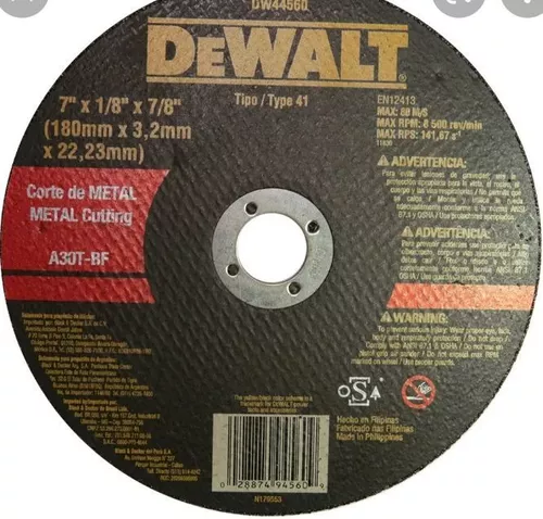 Disco De Corte De Metal 4 1/2X3/64X7/8 Dwalt