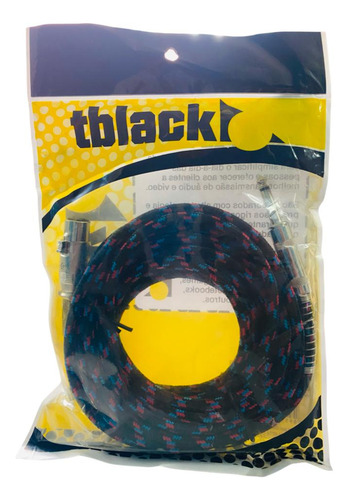Cabo P10 Mono Xlr Cannon Femea 5 Metros Tecido Tblack Nfe