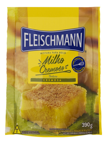 Mistura para Bolo Cremoso Milho Fleischmann Sachê 390g
