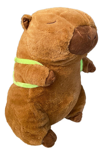 Peluche Con Manta Capibara 40cm Capibara Mochila Tortuga