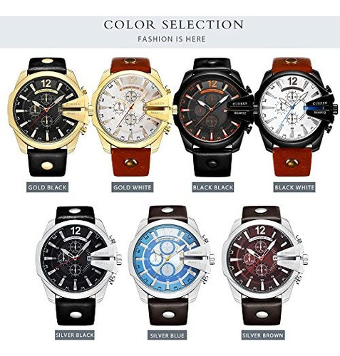 RelĂłgios Masculinos Luxo Data Ouro Pulseira De Couro Moda M
