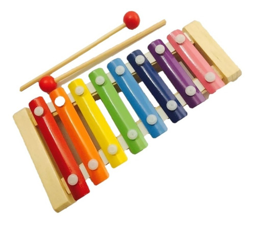 Juguete Madera Xilofono Didactico 8 Notas Marimba 20 Cm Niño