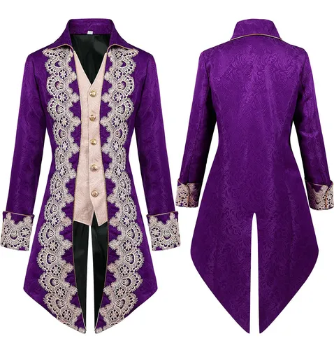 Disfraz Cosplay Hombre Estilo Steampunk Gótico Victoriano Chaqueta Retro Tailcoat Vestido Medieval Uniforme Renacentista Ropa Fiesta Navidad Regalo | Cuotas sin interés