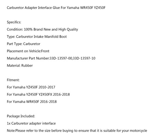 Mp1 Pipeta De Carburador Para Yamaha Yz450f Yz450fx Wr450f