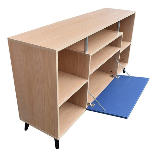 Bufetera Hogare, Credenza, Mueble Recibidor Minimalista, Bg Color Roble Azul
