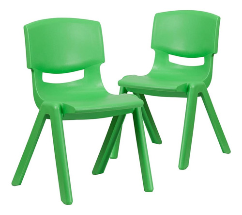 Flash Furniture Whitney 2 Pack Green Plastic Stackable Schoo