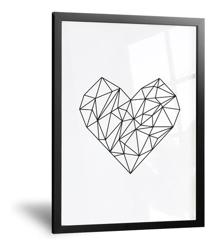 Cuadro Corazon Geometrico - 42x60 Cm - Calidad Premium