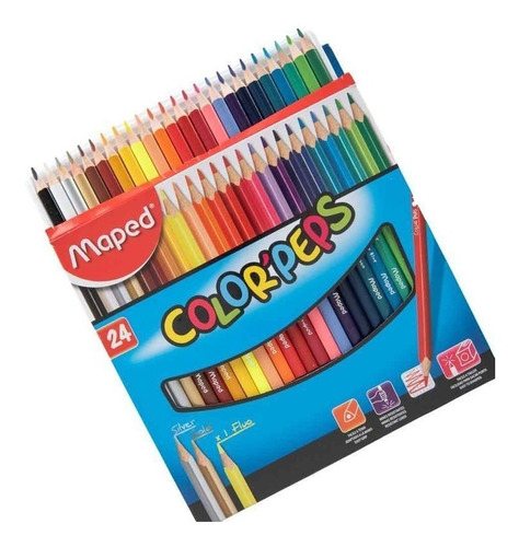 Lapices De Colores Maped Color Peps X 24 Largos X 2unid.