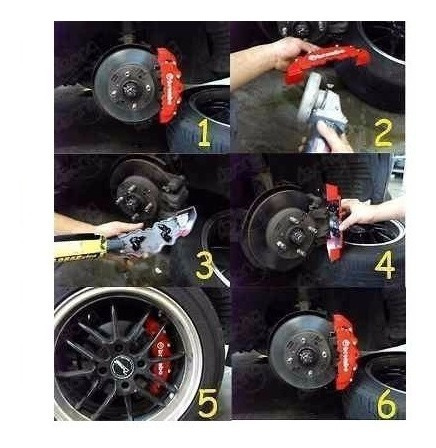 Imagem 4 de 4 de Capa Pinça Freio Tuning 4 Peças Compatível Cruze + Cola