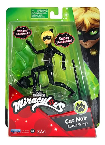 Muñeca Cat Noir Ladybug Adrien Miraculous Articulada 