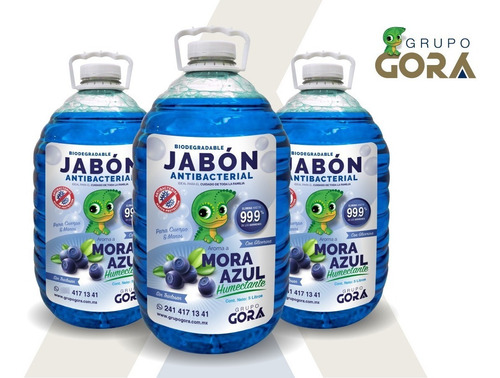 Imagen 3 de 5 de Jabón Líquido Antibacterial Para Manos Mora Azul 5 Litros