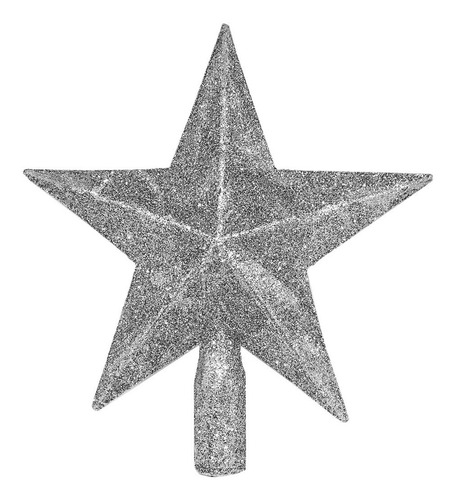 Adorno Navideño Estrella Puntal De Arbol Con Brillo 12cm