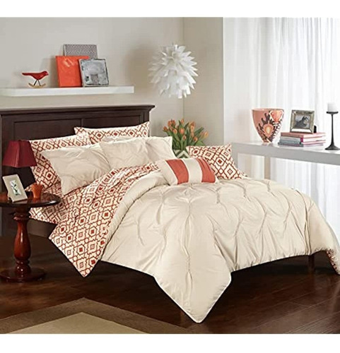 Juego De Ropa De Cama Chic Home Sabrina, King, Beige