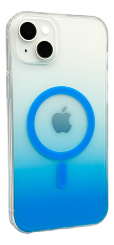 Funda Para iPhone 14 Plus Rigida Con Magsafe Efecto Degradado Azul