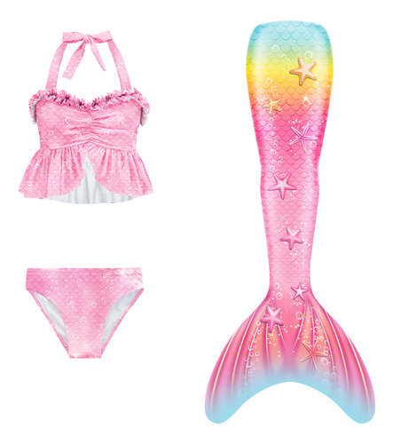 Traje De Baño Tipo Bikini De Tres Piezas Con Diseño De Siren