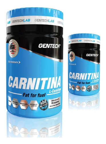 Frasco Gentech Alto Rendimiento Carnitina X 90 Cápsulas 