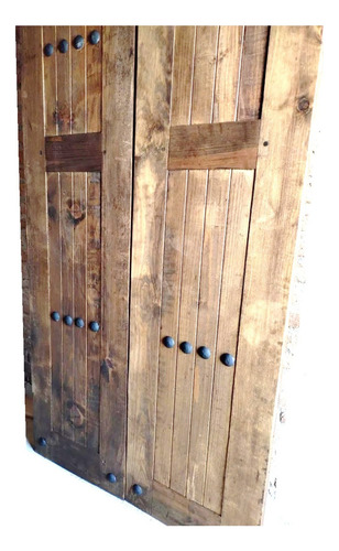 Puerta Industrial Estilo Granero C/chapetones Rustica Marz Marrón (Usado)