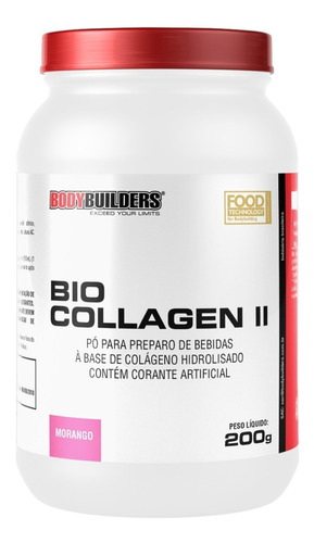 Bio Colageno 200g Morango - Bodybuilders - 2x Frete Grátis