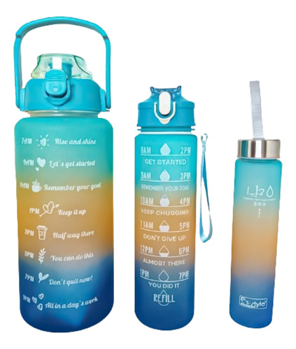 Garrafa De Agua Kit Com 3 Unidades + Brinde Exclusivo