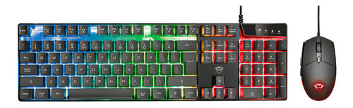 Kit Teclado E Mouse Trust Gxt 838 Azor Led Rainbow Preto