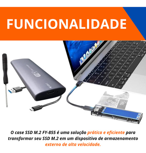 Case Externo Para Ssd M2 Adaptador Tipoc Usb 3.1 Gaveta 10g