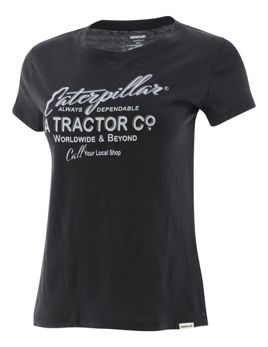 Polera M/c Caterpillar W Fdtn Vnt Worldwide Pitc Para Dama