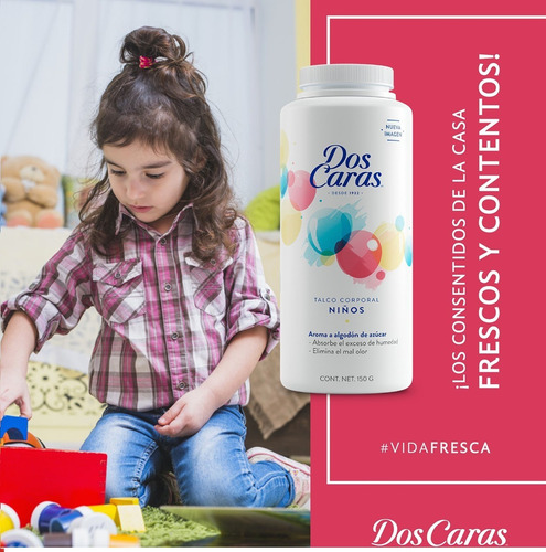 Talco Corporal Infantil Dos Caras 150g Algodon De AzĂșcar