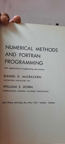 Libro Numerical Methods And Forran Programming Wiley .
