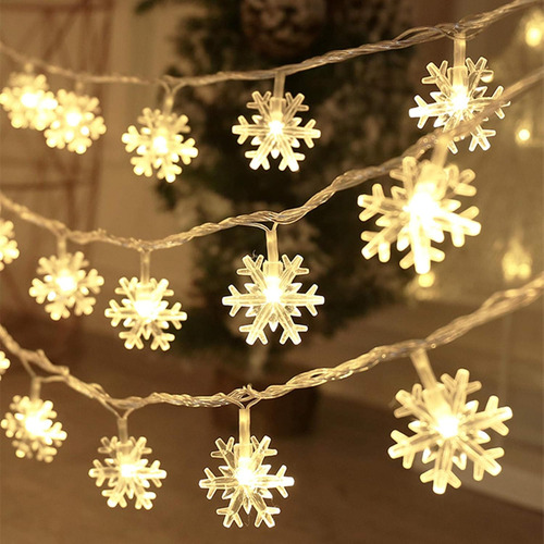Luces Navidenas Cesof, Cadena De Copos De Nieve Led De 20...