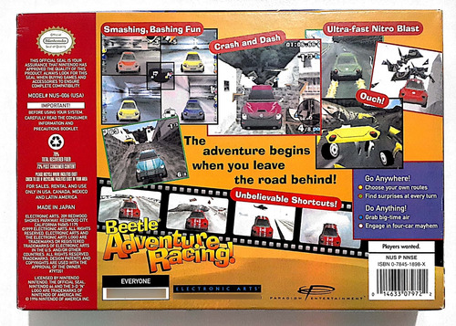 Jogo Beetle Adventure Racing Nintendo 64. (Usado)