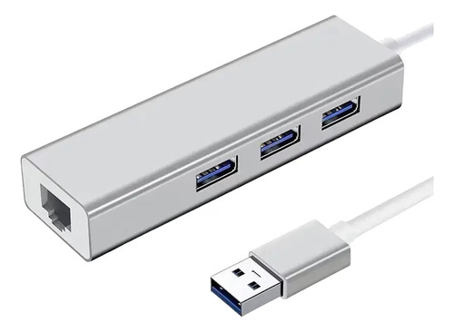 Adaptador Hub Usb 3.0 4 En 1 Rj45 + 3 Usb Febo