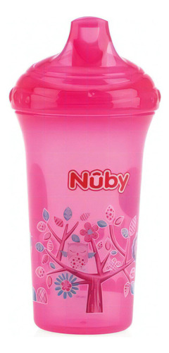 Copo Decorado Bico Rígido 270ml +6m Rosa Nuby