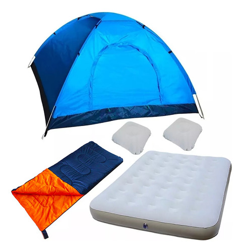 Combo Carpa 4p Colchón 2p Lexus + 2 Almohadas 1 Bolsa Dormir