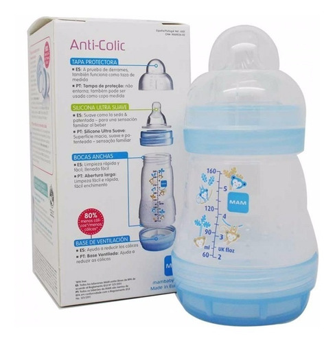 Imagen 3 de 6 de Teteros / Biberones Anti Cólicos Para Bebés Mam 160ml