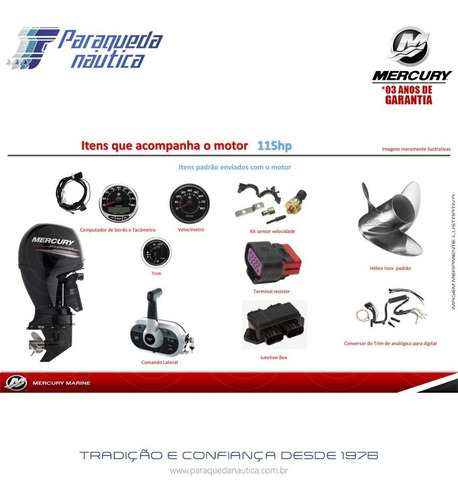 Motor De Popa Mercury 4 Tempos 115hp Ecxlpt Efi Ct